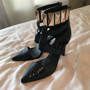 Black and Gold Privileged Heels